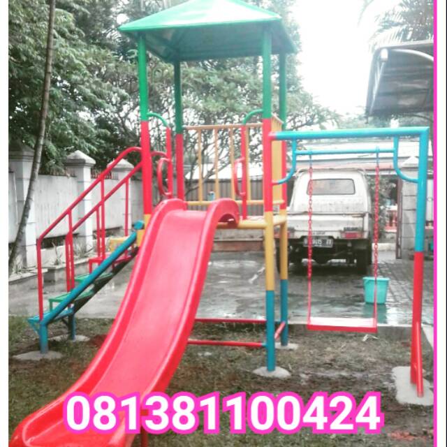 Rumah perosotan playground mainan anak perosotan fiber free ongkir jkt dn bekasi
