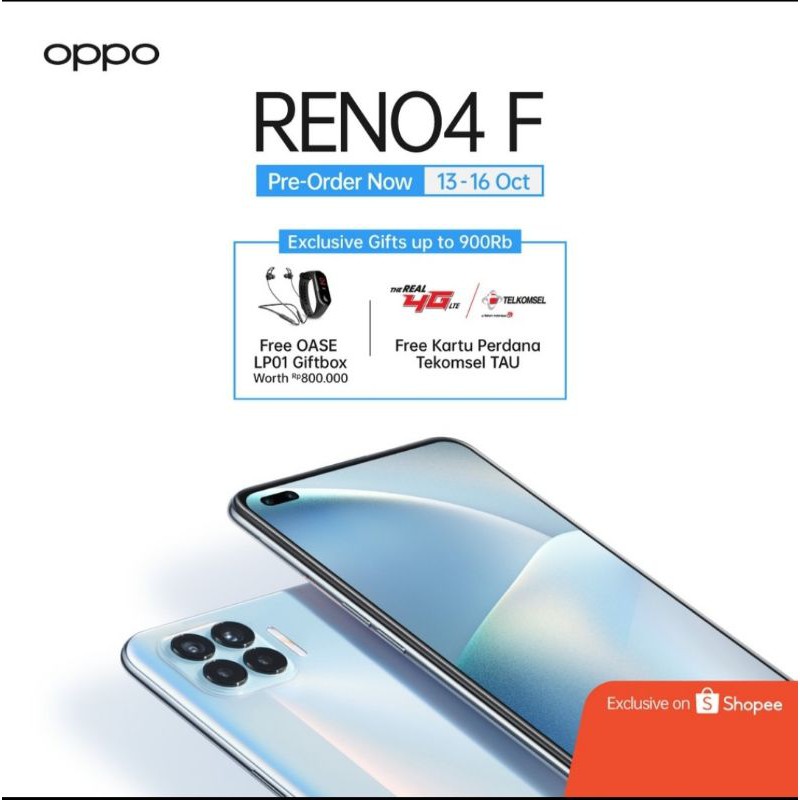 Oppo reno4F ram 8/128 GB garansi resmi