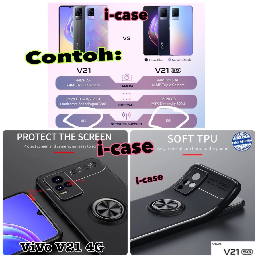 Soft Case ViVo V21 biasa 4G iRing Ring Stand Casing cover vivo V 21 5G