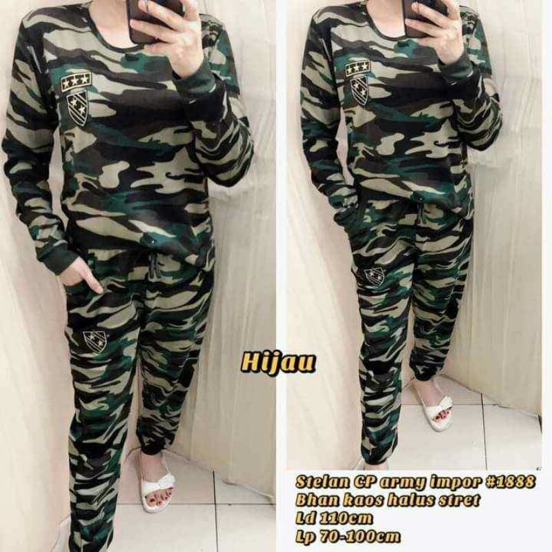 Setelan baju senam PE ARMY pendek / baju senam army lekbong panjang aerobik fitness gym zumba