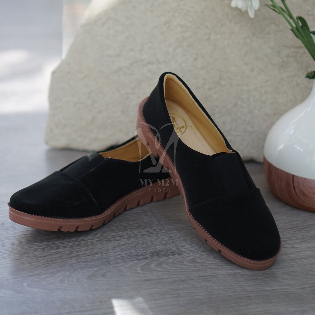 Mym2m Rezilia Sepatu Wanita Slip on kasual Terlaris-Hitam