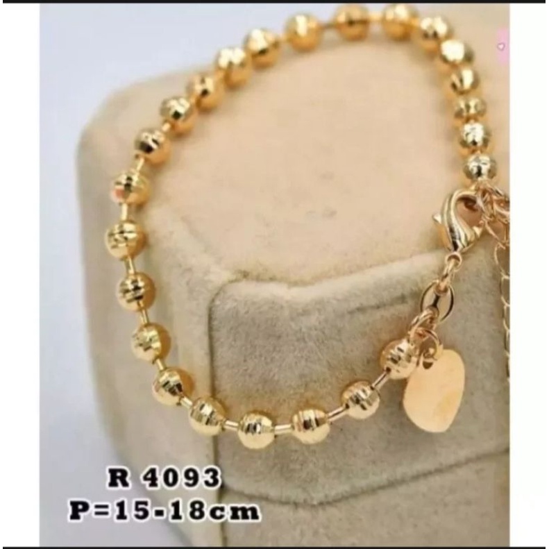 GELANG TANGAN MOTIF BIJI LADA GOLD TITANIUM ASLI