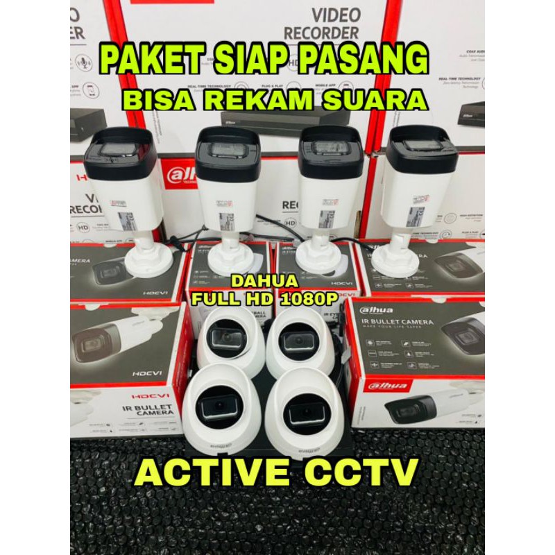 paket camera cctv 8 kamera dahua 2mp audio built in mic 1080p 8 channel ch bisa rekam suara 8ch