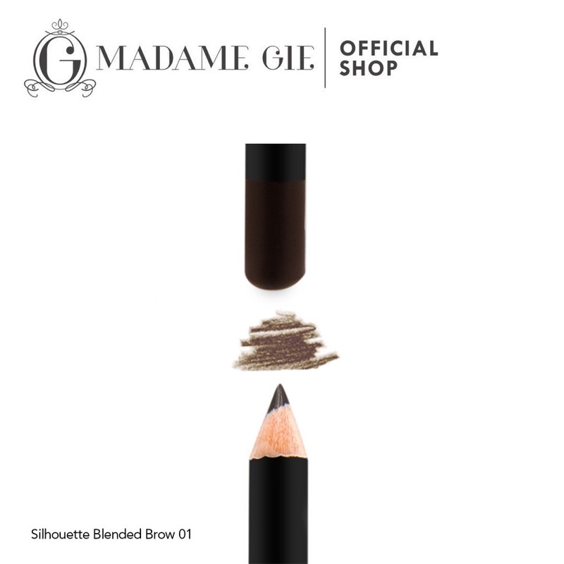 MADAME GIE Silhouette Blended Brow Indonesia / Pensil Alis / Eyebrow / Waterproof Long Lasting Smudgeproof Pigmented Natural / Espresso Brown Dark Granite Black Color Warna Hitam Coklat Brow Anti Air Tahan Lama / Makeup Cosmetic Kosmetik Face Eye Make Up