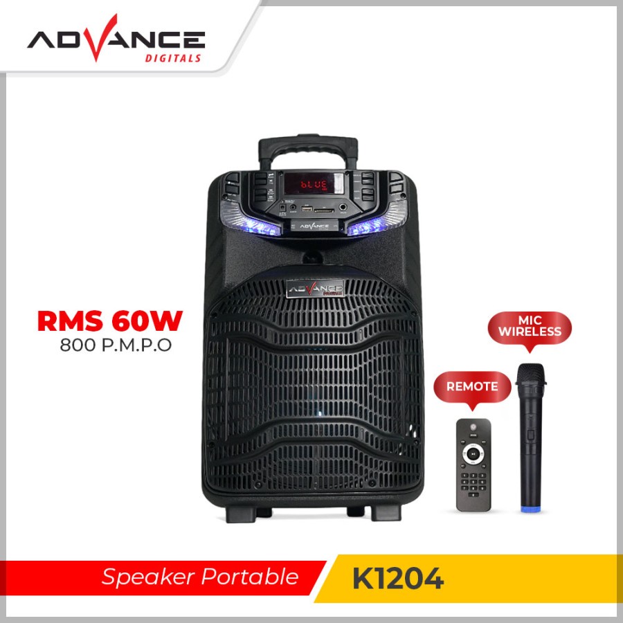 SPEAKER MEETING BLUETOOTH ADVANCE K-1504 SPEAKER PORTABLE 15 INCH FREE MIC WIRELESS