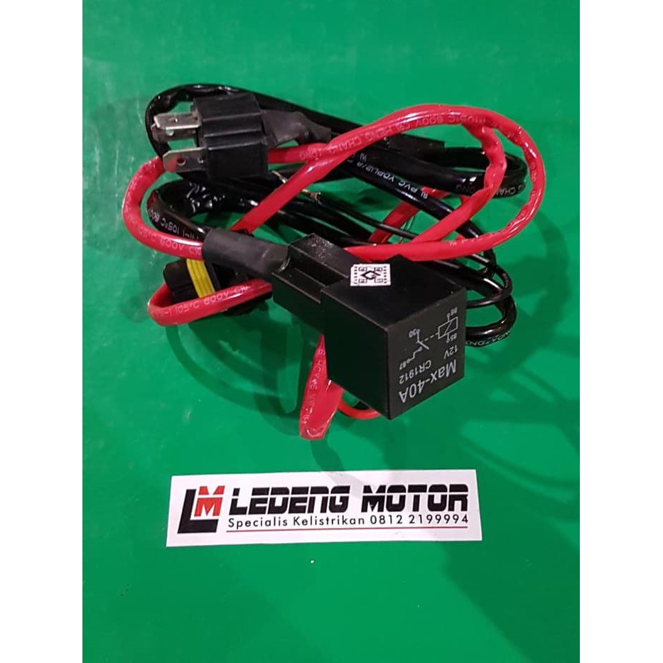 Relay Kabel Set HID H4 Motor Mobil Rellay Relai Lampu Xenon Hi Low LEDENG MOTOR