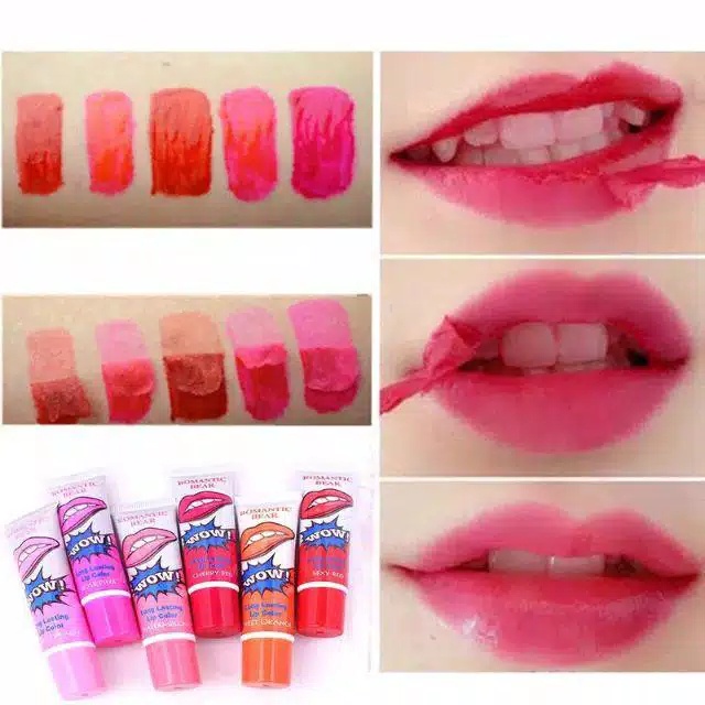 Romantic Bear Anti Air / Perona Bibir Kupas 6 Warna Cair Tahan Lama / Lip Tint / Riasan Lipstik