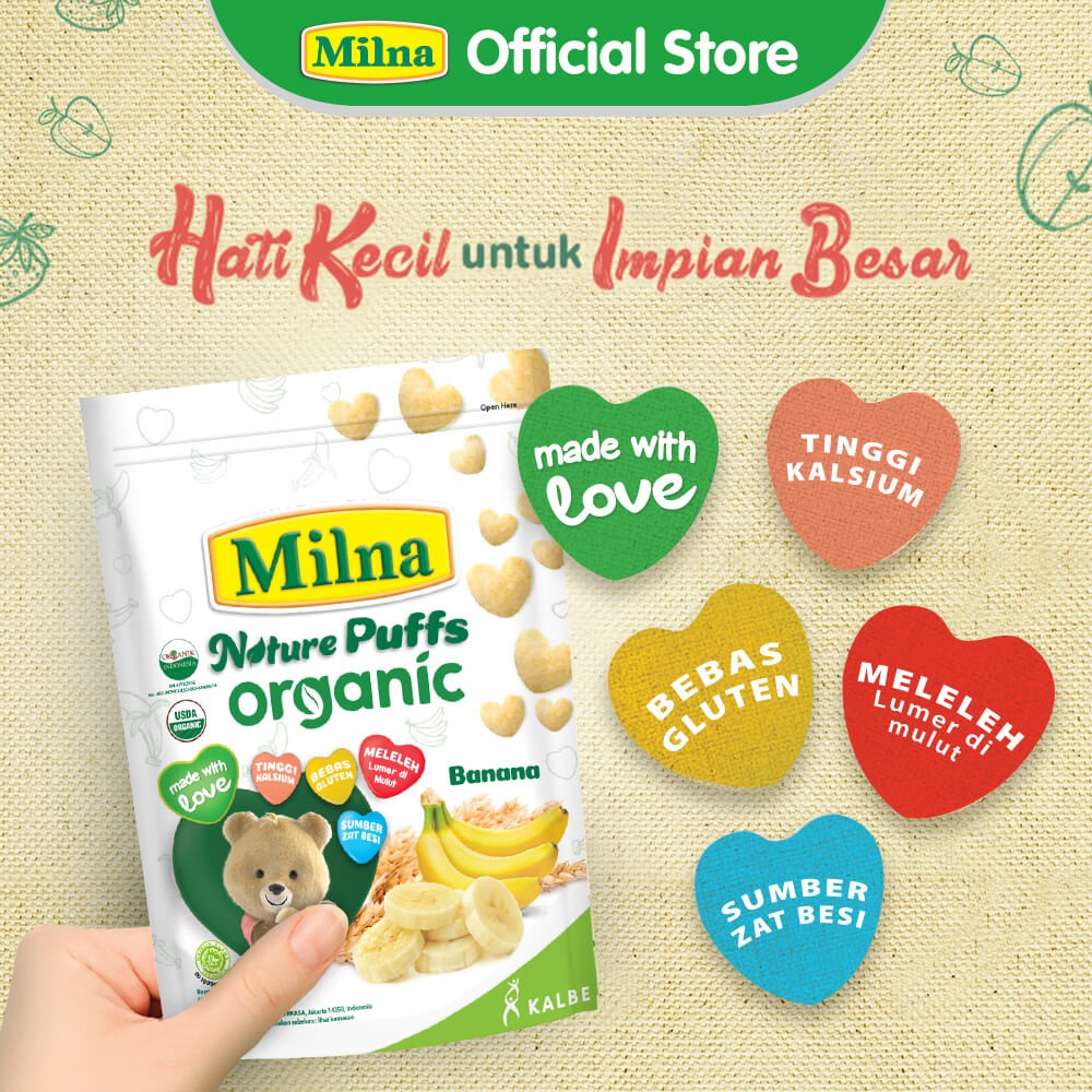 Milna Nature Puff Organic Apple and Mix Berries 15 G