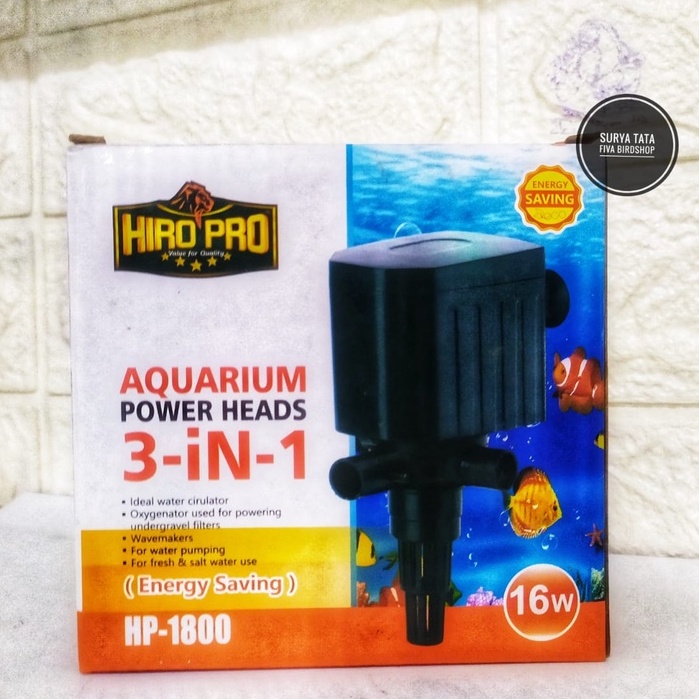 Filter Aquarium HIRO PRO HP 1800 16 watt Pompa Air Celup Power Head Aquarium 3 in 1
