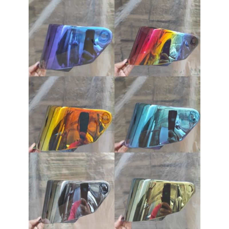 kaca helm KYT TT-COURSE iridium original visor flat kaca ttc iridium Silver Gold Blue Purple Red Red