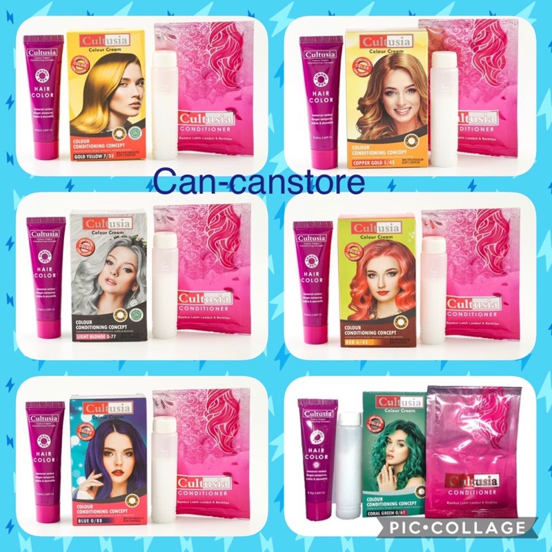 CULTUSIA HAIR COLOR / COLOUR CREAM / CAT RAMBUT 30 ML