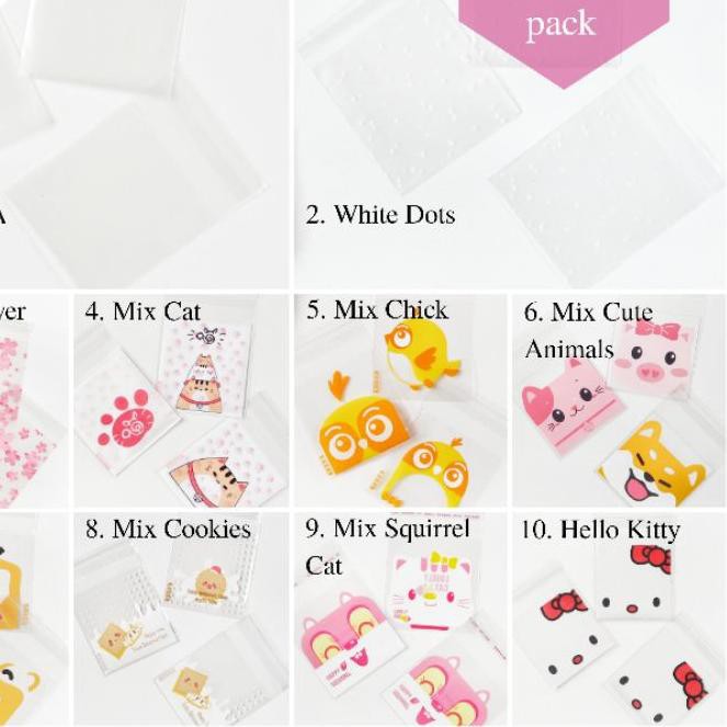 

➵ [7x7 cm] Plastik Cookies Bag Packing (100 pcs) Coklat Permen Kue Souvenir Aksesoris Kemasan Plasti