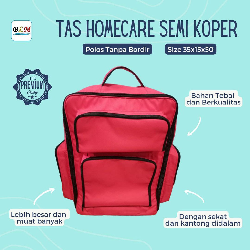 Tas Custom Perawat Homecare Semi Koper Polos Tanpa Bordir
