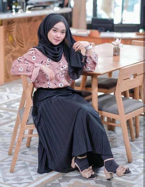 Setelan Monalisa Sunrise Choco Rok Plisket