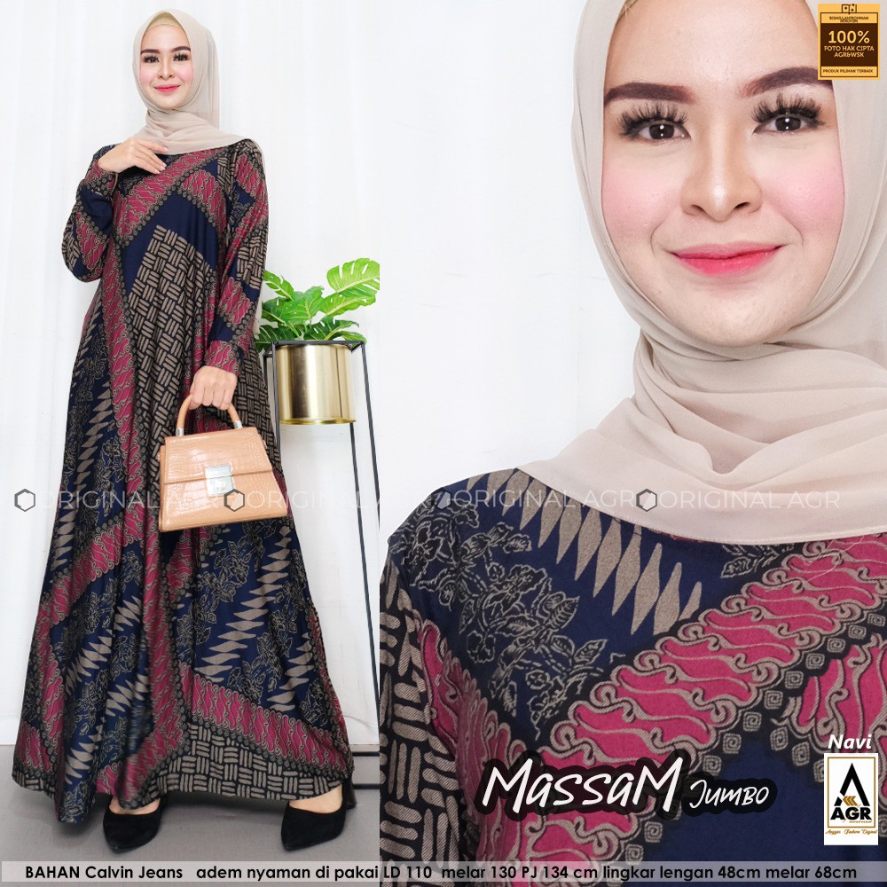 COD massam // best saller maxy // gamis kekinian // motif printing // cntik// fashion muslim jumbo