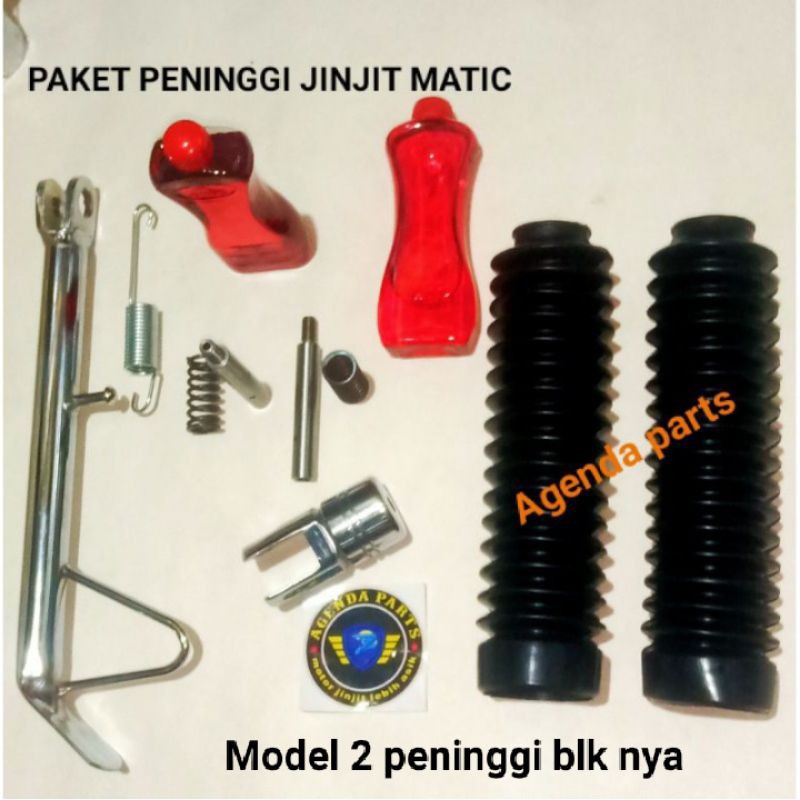 PAKET PENINGGI SHOCK DEPAN BELAKANG  MOTOR MATIC  BARANG SESUAI PHOTO GAMBARPENINGGI BELAKANG U CAGAK TANPA SAMBUNGAN