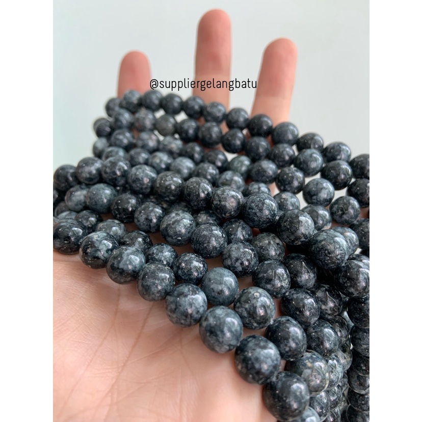 batu obsidian SNOWFLAKE HITAM 10mm aksesoris bahan gelang kalung akik bahan kalung gelang kerajinan tangan craft manik