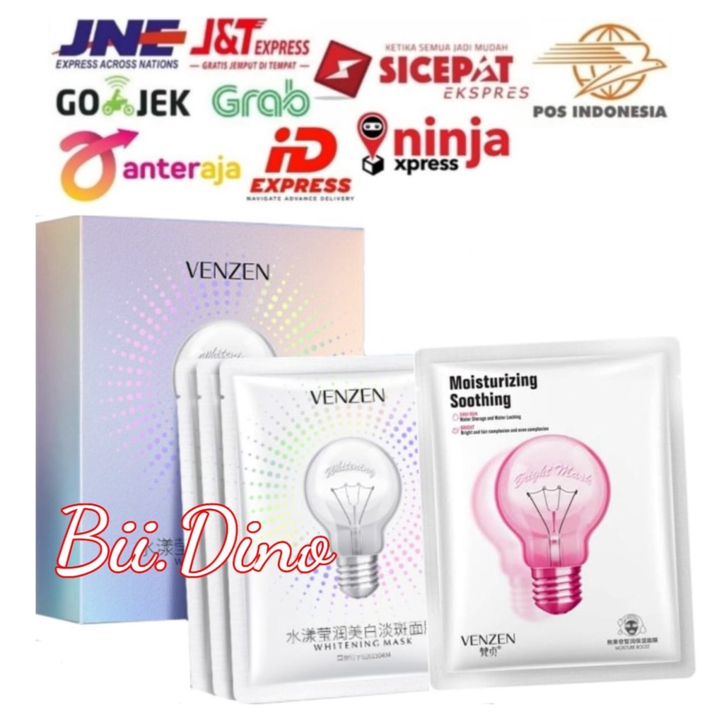 Venzen Light Bulb Mask Masker Pelembab Wajah Bohlam Bola Lampu