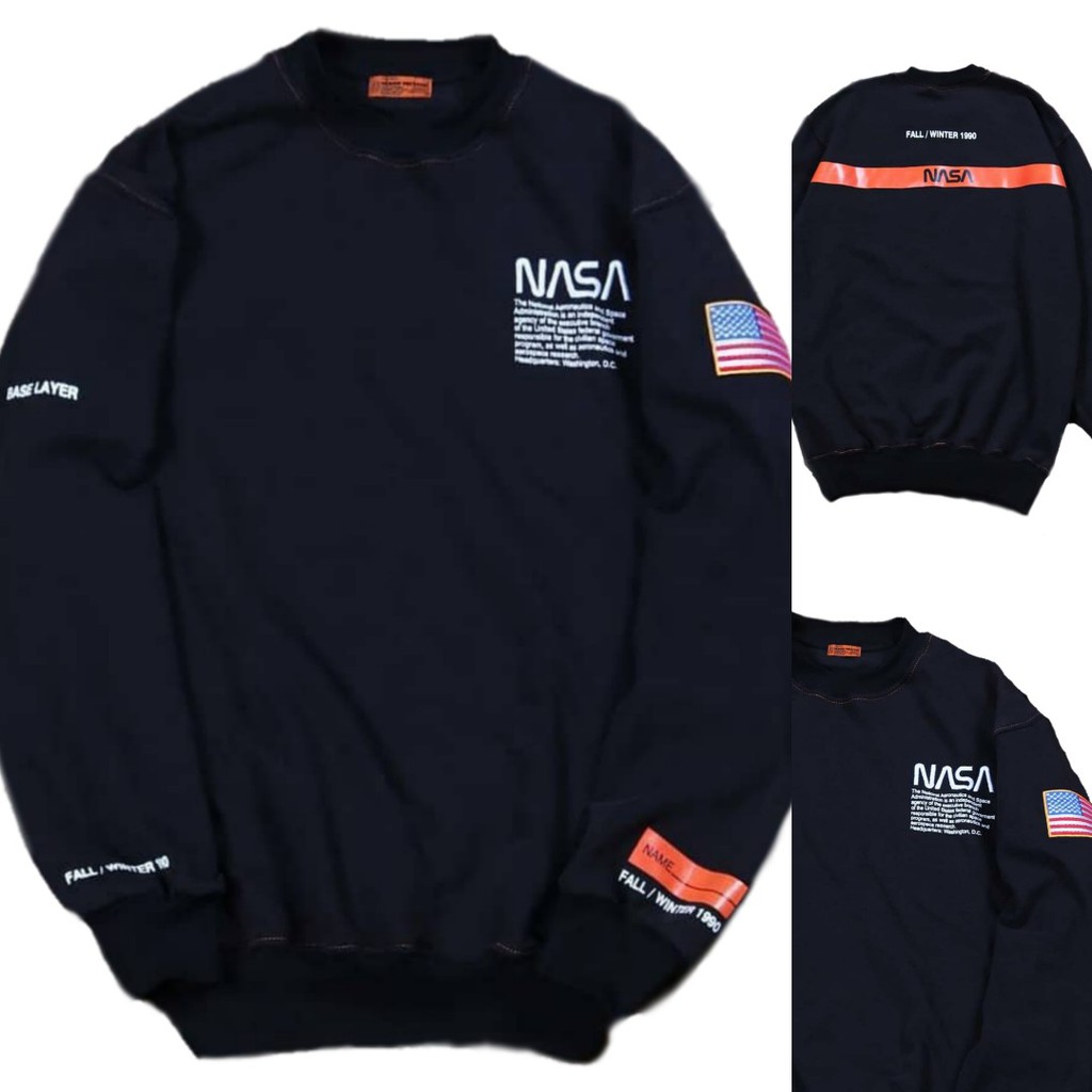 (COD) HARGA PROMO JAKET CREWNECK NASA HERON PRESTON /JAKET CREWNECK PRIA PREMIUM MURAH