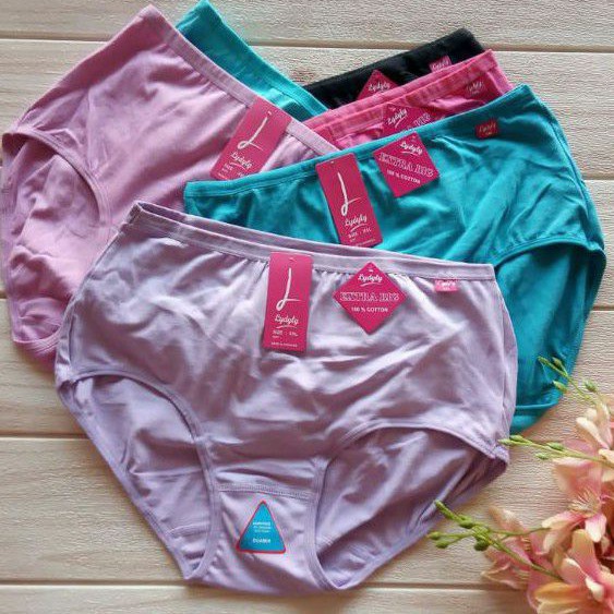 12 Pcs Celana Dalam LYDYLY Super Jumbo Katun 3L 4L 5L Wanita Dewasa 030 | Open CD Big Size Underwear Grosir Lusinan