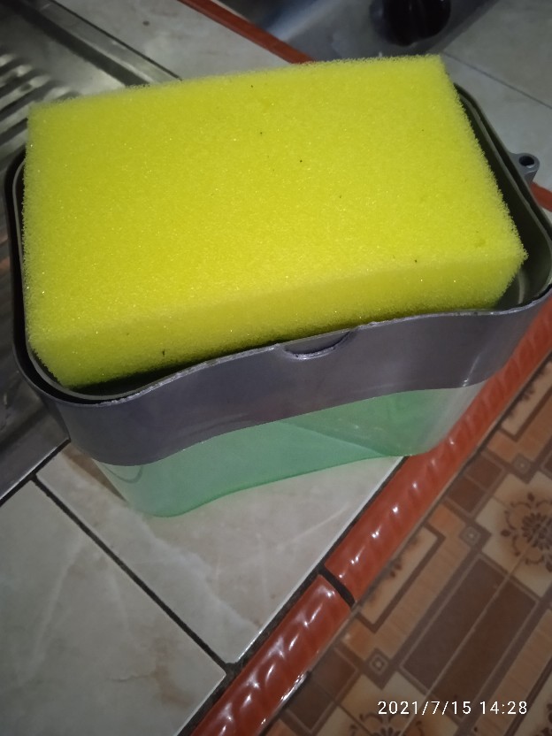 Dispenser Sabun Cuci Piring Sponge Busa Tempat Sabun Cair Spons Cuci Piring 2 In 1free Spons