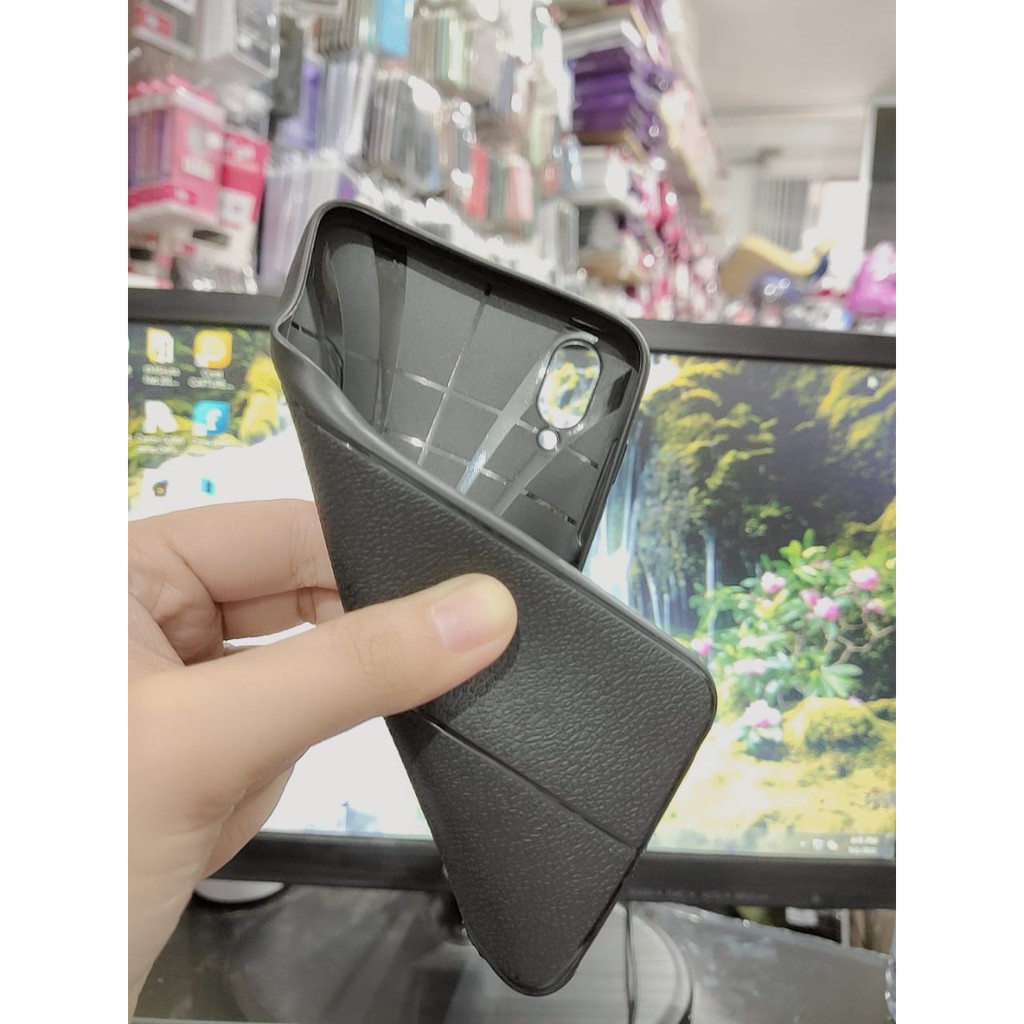 AutoFokus Vivo Y97 6.3 inchi Leather Soft Case AUTOFOCUS Motif Kulit Jeruk