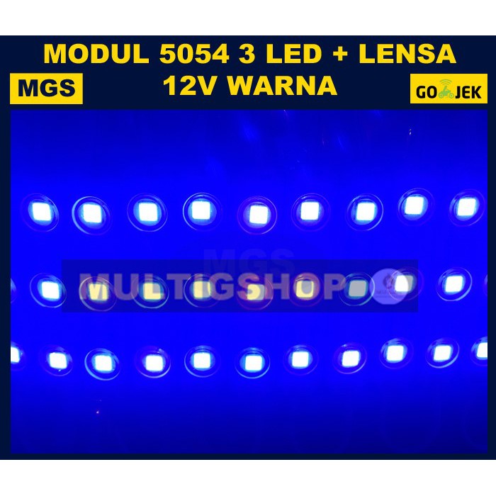100Pcs Modul 5054 3 LED Waterproof Lensa Warna
