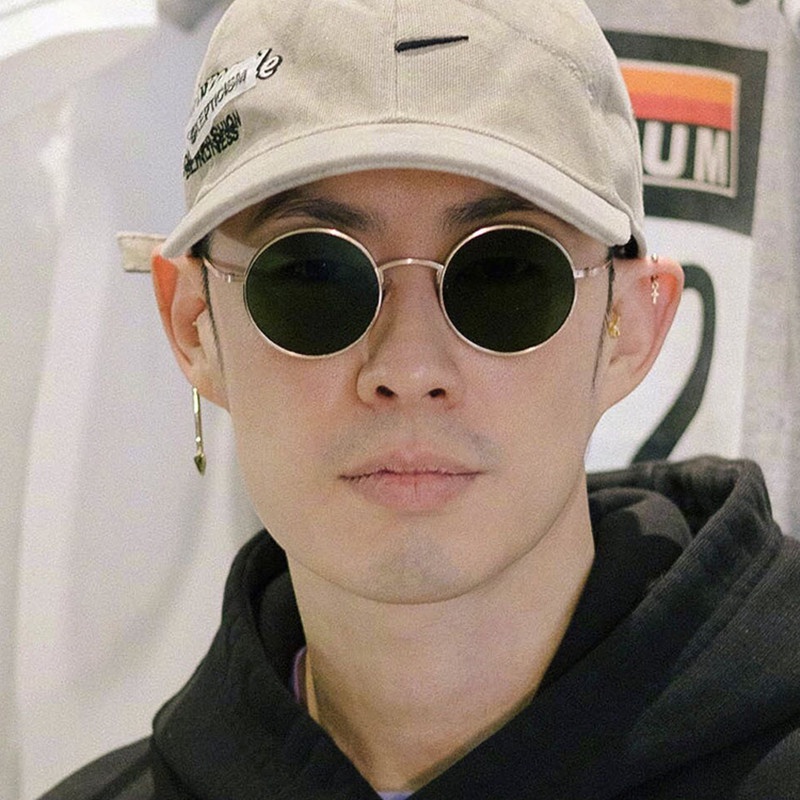 (YUZHU) Bayar Di Tempat Kacamata Sunglass Bentuk Bundar Gaya Vintage Hip Hop