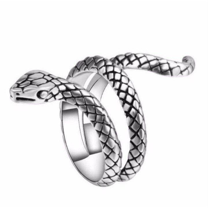 Cincin Fashion Wanita Modis Kekinian Ring Animal Snake Shape Ring Jewelry