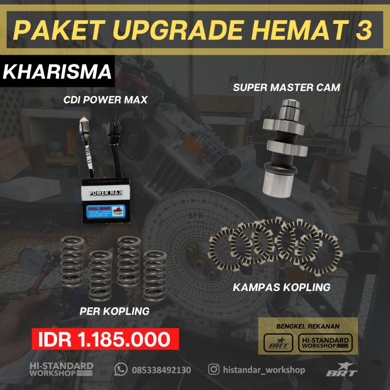 PAKET UPGRADE BRT 3 KHARISMA SUPRA X 125 NOKEN AS BRT CDI BRT PER KOPLING BRT KAMPAS KOPLING BRT