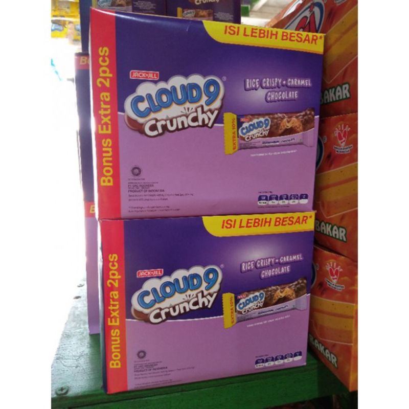 Cloud 9 Crunchy  wafer rice crispy caramel 1 pack isi 24 pcs