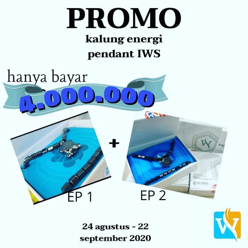 PROMO HNY 2 HR Kalung Kesehatan IWS Energy Pendant ORIGINAL model  TERBARU