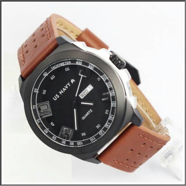 Jam tangan pria Us Navy Original mab Coklat