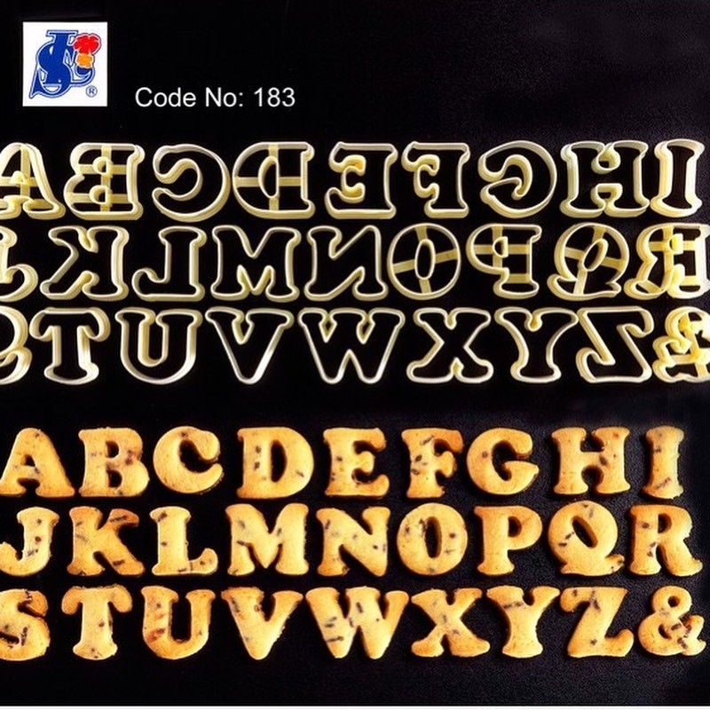 Cutter Huruf Malaysia Cetakan huruf plastik puding cokies kue kering