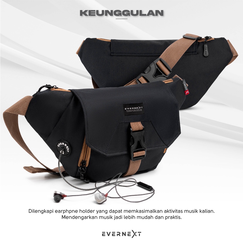 Tas Gantung Pria OREGON Tas Selempang Cowok Waist Bag Sling Bag Pinggang Premium Distro Kuliah Kerja Kantor Kuliah