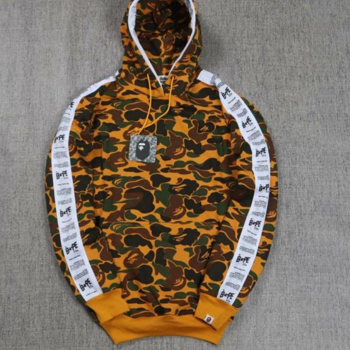 ✪ Jaket Sweater Hoodie Bape x Champion Camo Army Premium FullTag & Label ❄