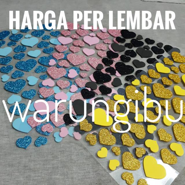 

Jumbo Heart Stickers Sponge Glitter Stiker Artcraft