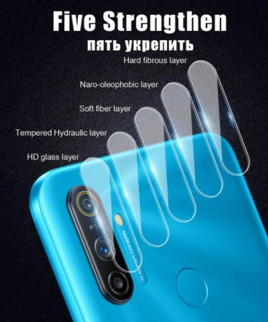 Tempered Glass Camera Lens Realme C3 TG Anti Gores Kaca Kamera Belakang Pelindung Protector Premium