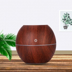 Taffware Ultrasonic Humidifier Aroma Essential Oil Diffuser Wood Design 130ml - NM007 - Dark Brown