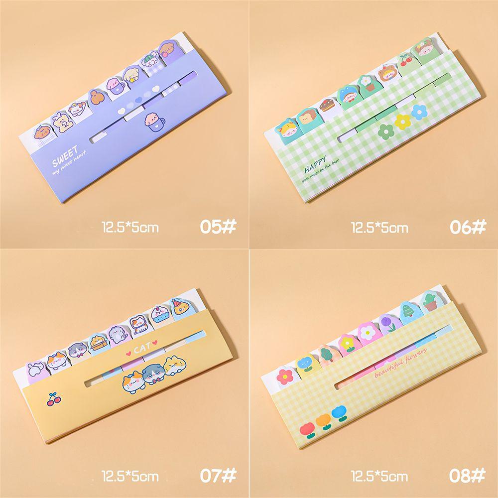 Lanfy Kartun Memo Pads Bunga 120Pcs Kertas Notepad Kelinci Alat Tulis Indeks Untuk Halaman Perekat Diri Bookmark