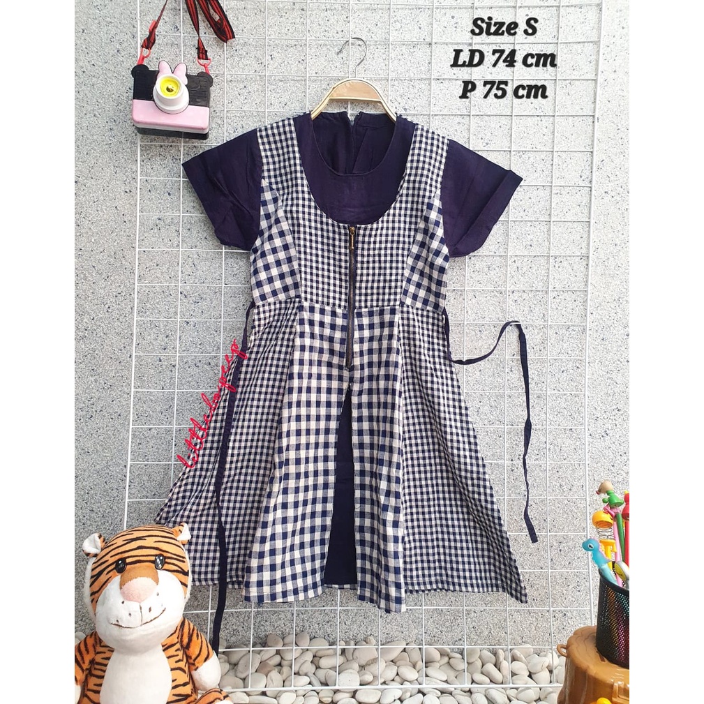 Dress Anak Perempuan Remaja Tanggung Kotak2 preloved - baju anak perempuan / dress anak / dress anak