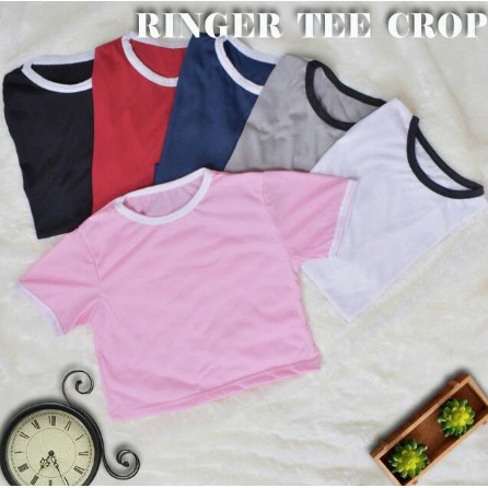 KAOS POLOS BASIC RINGER TEE CROP