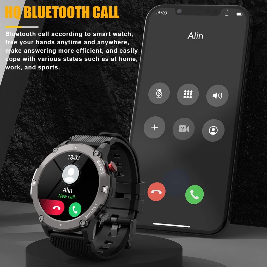 Skmei Jam Tangan Pintar Pria Baterai Besar Olahraga Smartwatch Pria Sport Fitness Tracker