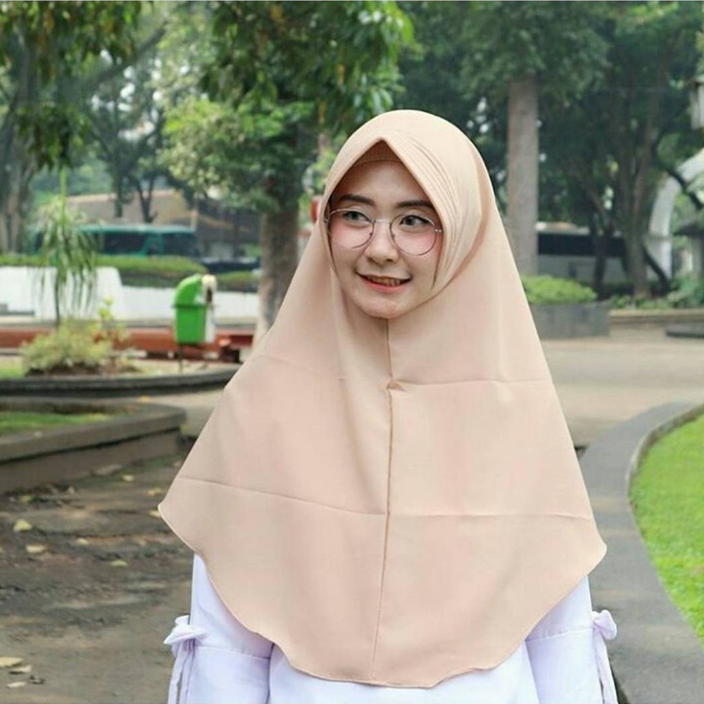 Khimar pet antem jilbab simple kerudung pet hijab instant wolfis instan