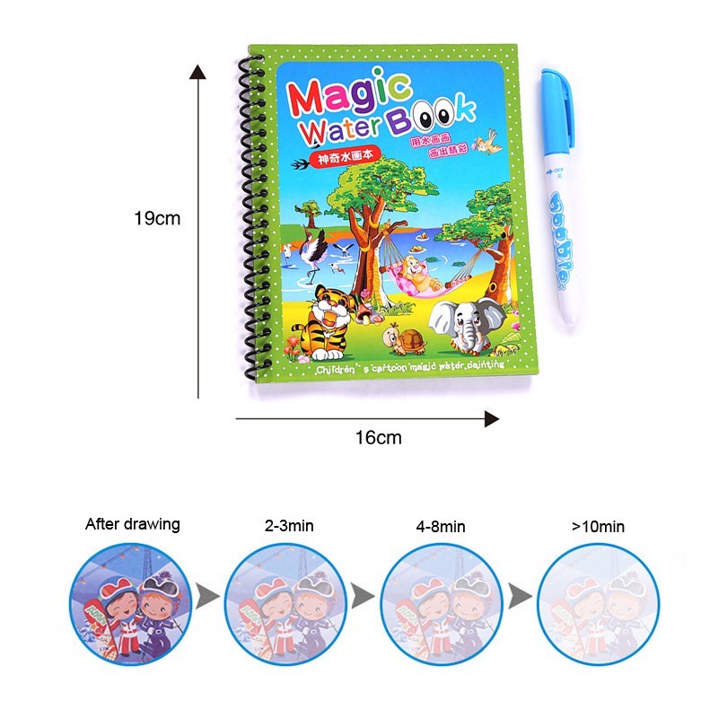 BISA COD Mainan buku gambar anak / MAGIC BOOK Mainan Edukasi Anak Buku Gambar Bisa Di Hapus 8 Hal + 3 Spidol / Magic Water Book - Buku Gambar Anak - Mainan Mewarnai / Buku Menggambar