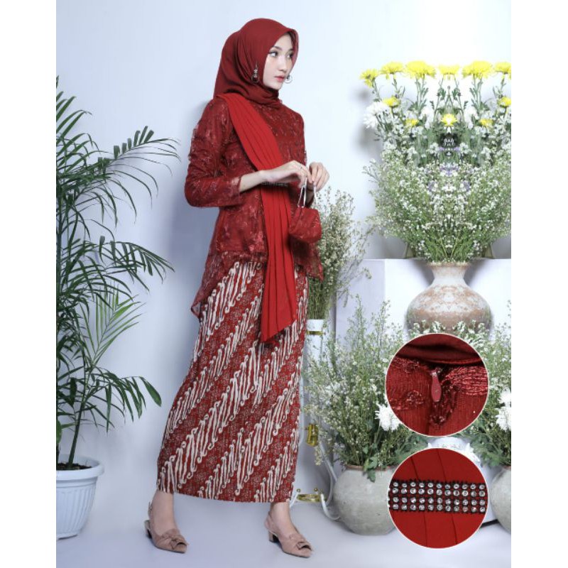 Kebaya Aurora Selendang / Kebaya / Kebaya Brukat / Kebaya Modern / Kebaya Remaja / Kebaya Wisuda