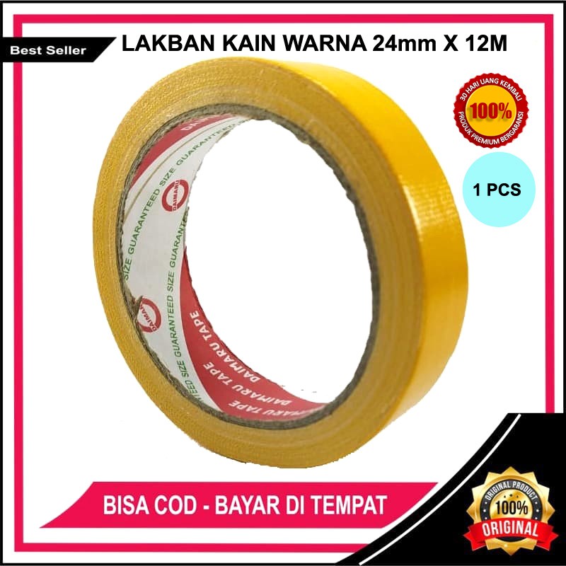 

Lakban Kain Warna Ukuran 24mm X 12M /Daichi Clothtape/Lakban Kliping