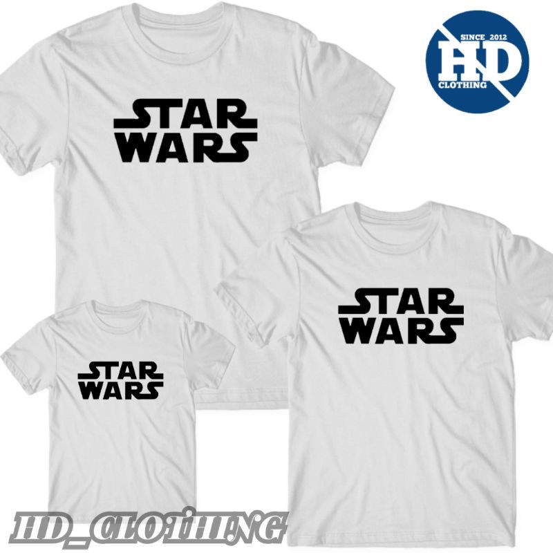 Kaos Couple Keluarga Motif Superhero Tulisan Starwars - HD Clothing