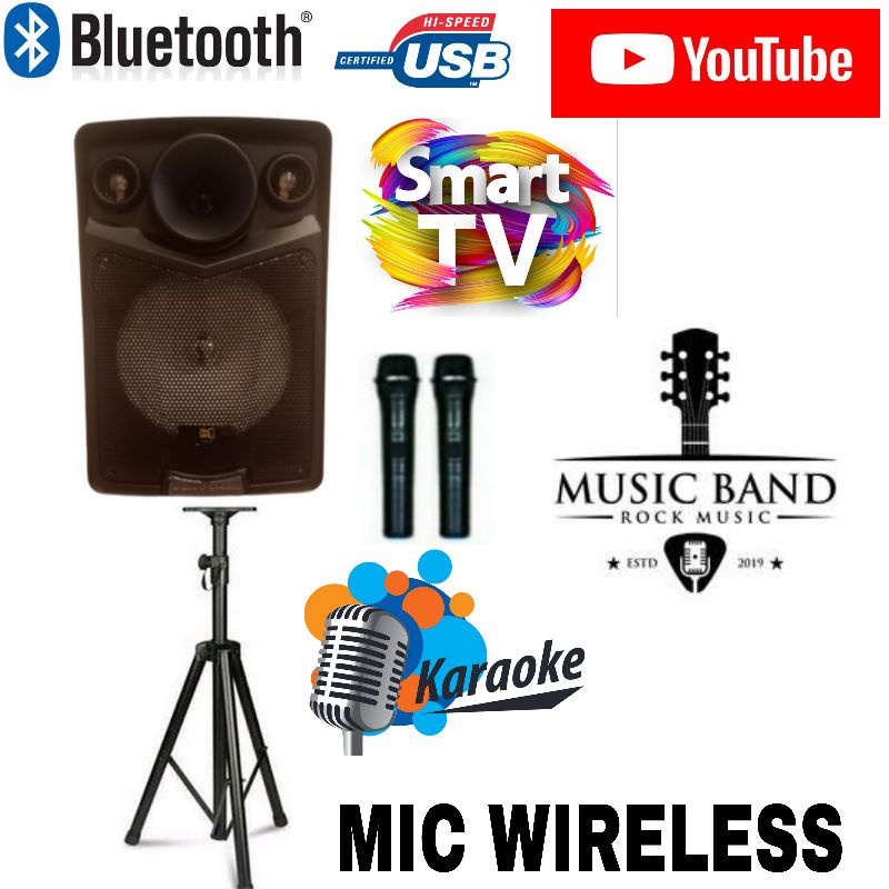 SPEAKER TROLLEY PORTABLE BLUETOOTH CVR 8 INCH BLUETOOTH