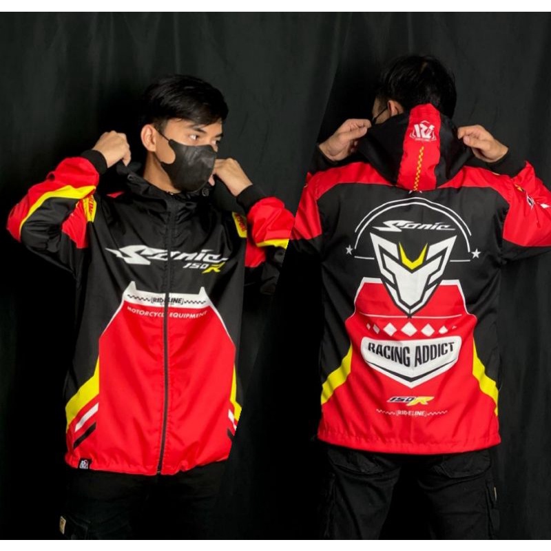 ✅ [WATERPROOF] JAKET HONDA SONIC 150R RACING ADDICT HOODIE SUNMORI